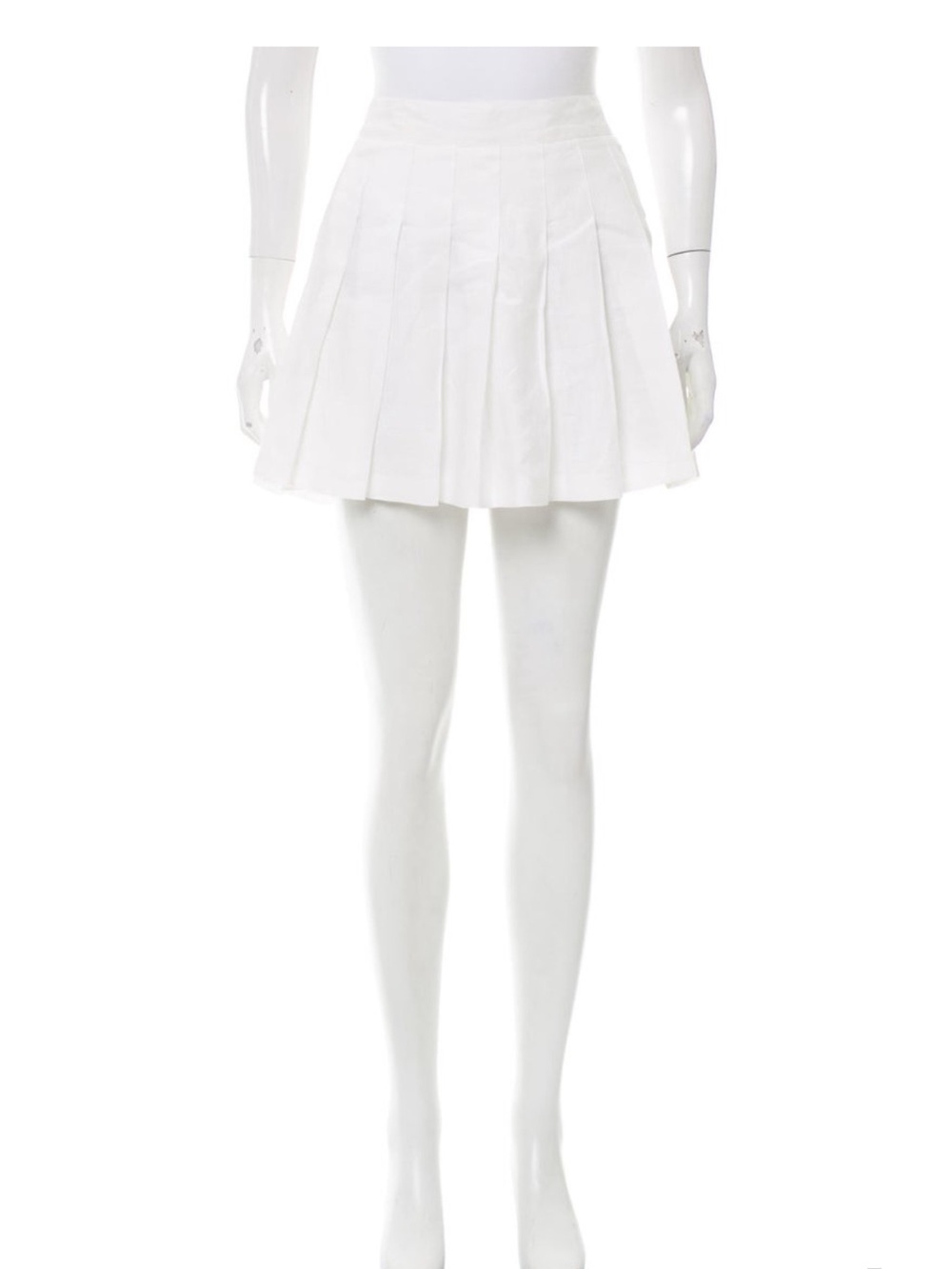 White Pleated Mini Skirt
